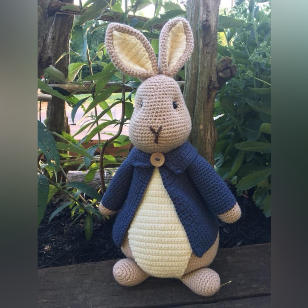 Hand crocheted large Peter rabbit